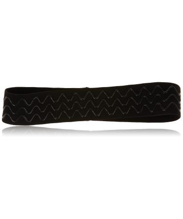 Goody Slide Proof Cream Spandex Silicone Headband with 3ct Elastics - Black