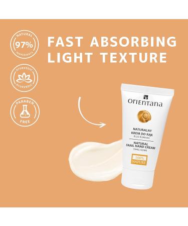 Orientana Hand Cream with Snail Mucus | Natural Regenerating Skin Care | 50ml for Dry & Irritated Skin | Reduce Discoloration & Nourish Hands - Buy Online on GoSupps.com
