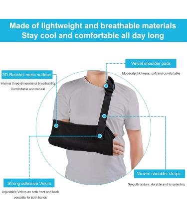 Adjustable Arm Sling for Left Shoulder Support - Breathable Black Arm Loop for Men & Women | JORTMRD - Buy Online on GoSupps.com