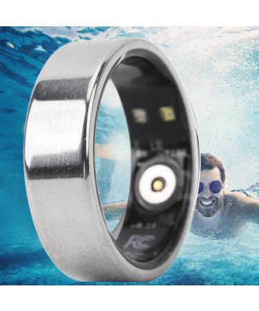 Buy Smart Ring Tracker - Silver Stainless Steel Zirconia Ceramic Fitness Ring for Sports & Daily Use | International Shipping - Buy Online on GoSupps.com