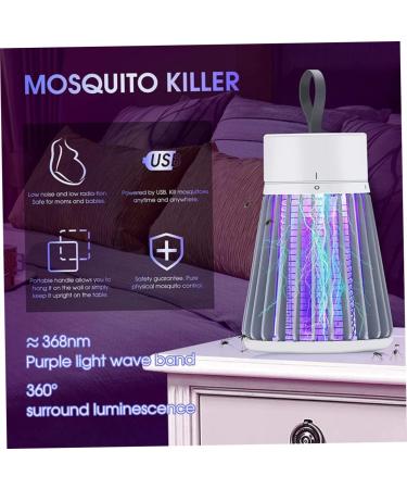 Mosquito Killing Lamp Mosquito Lamp Rechargeable Light Mosquito Trap Click Mosquito Lamp with Hanging Loop for Home Bedroom Outdoor Camping Grey - Buy Online on GoSupps.com