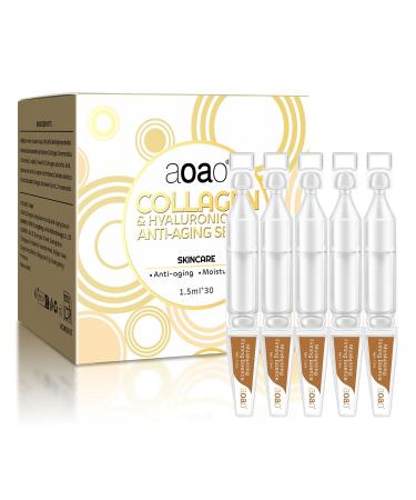 Collagen & Hyaluronic Acid Anti-aging Face Serum, Wake Nature Perfection, Anti-Wrinkle & Firming Lightweight, Deep Hydration & CellActivation, Moisturizing to Reduce Fine Lines (Collagen-30p)