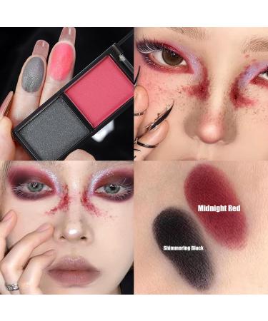 Yelewy Goth red black eyeshadow palette black white makeup palette smokey gothic makeup eye shadow highly pigmented eye shadow Halloween clown SFX eye 4 colors - Buy Online on GoSupps.com