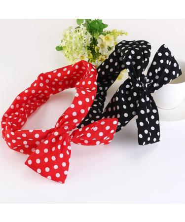 2 Pieces Women s Chiffon Head Wrap - Polka Dot & Paisley Elastic Stretch Headbands for Girls & Ladies - Stylish Hair Accessories - Buy Online on GoSupps.com