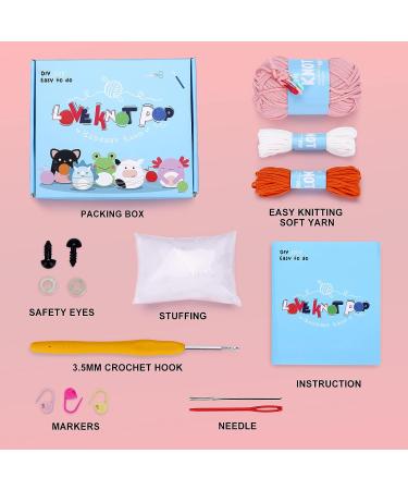 Loveknotpop Axolotl Crochet Kit for Beginners - Complete Animal Crochet Kit for Kids, Teens, and Adults - Easy Knitting Soft Yarn with Tutorial - Perfect Gift for Birthday, Easter, Mother's Day - Buy Online on GoSupps.com