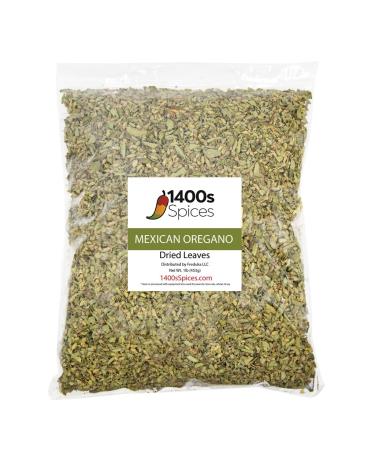 1lb Dried Mexican Oregano Food Service Size. Perfect for Taco Seasoning, Mexican Food, Tamales, Meats, Enchiladas, Cheese, Salads. Rich Flavor Spices for Mexican Recipes by 1400s Spices 1 Pound