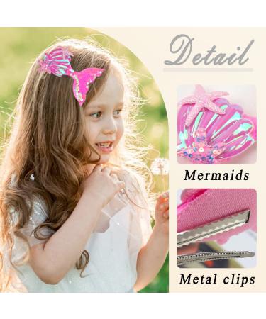 Mermaid Tail Hair Sparkling Pins - Pink Hair Clips for Women and Girls - Buy Online on GoSupps.com