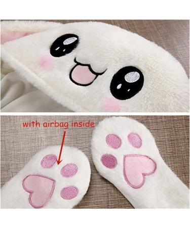 Cute Plush Rabbit Jumping Hats for Girls & Women - Fuzzy Winter Caps - Stitch Blue - Kids 30x50cm - Buy Online on GoSupps.com