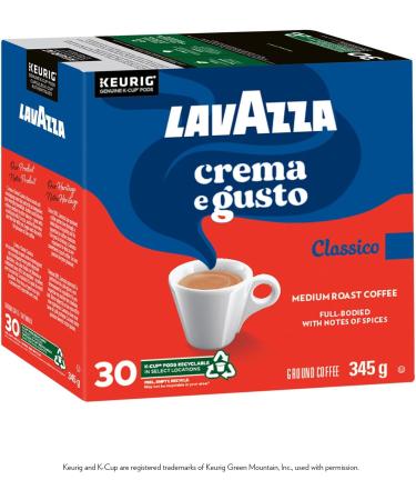 Lavazza Crema e Gusto Medium Roast K-Cup Coffee Pods 30 Count For Keurig Coffee Makers Crema e Gusto 30 count (Pack of 1) - Buy Online on GoSupps.com