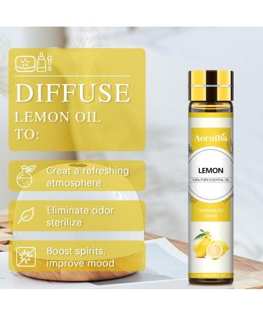 Aoruilia 10ml Lemon Essential Oil 100% Pure Premium Grade Lemon Oils for Diffuser Home Cleaning Aromatherapy Diffuser Spa Yoga Candle Making Lemon 10 ml (Pack of 1) - Buy Online on GoSupps.com