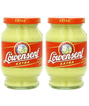 Lowensenf Mustard in Jar, Extra Hot, 9.3 Ounce-SET OF 2