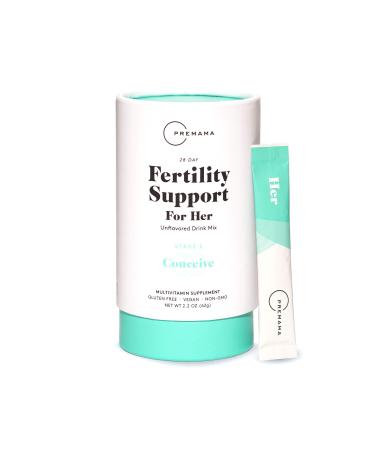 Premama 28 Day Fertility Support For Him Strawberry Vanilla Flavored Drink Mix 28 Stick Packets 2.7 g Each