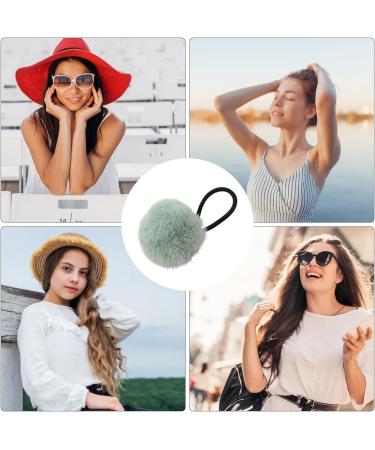 Hair Ties Women's Pompom Colorful Hair Ties | Fashionable Hair Ring Ties for Women And Girls Versatile Ponytail Holders for Dating Parties Green - Buy Online on GoSupps.com