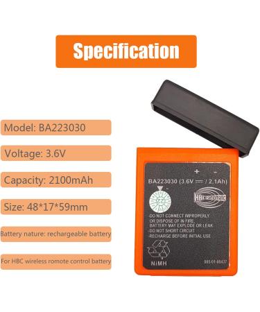 WELLVEUS 3 Pack BA223030 Battery 3.6V 2100mAh for HBC Remote Control | International Shipping Available - Buy Online on GoSupps.com