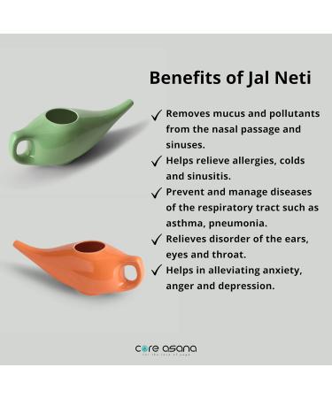 Core Asana Ceramic Jal Neti Pot - Non-Metallic Comfortable Grip for Sinus Congestion | Yoga Neti Pot in Amber - Natural Relief - Buy Online on GoSupps.com