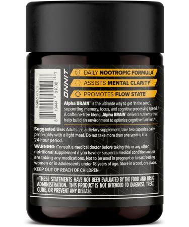 ONNIT Alpha Brain Nootropic Capsules for Men & Women IGEN Non-GMO Tested Memory Focus & Mental Clarity Support with L-Theanine and Vitamin B6 30 Count Each 2 Pack (60 Capsules) - Buy Online on GoSupps.com