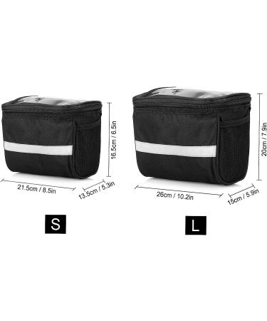 Lixada Bike Basket Bag | Reflective Stripe | Handlebar, Frame, Front Tube, Pannier Bag | Black - 21.5*13.5*16.5CM - Buy Online on GoSupps.com