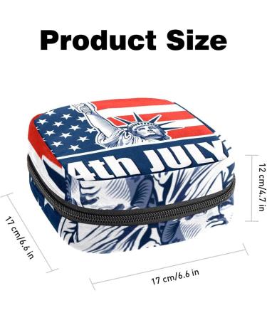 Statue of Liberty Period Bag - Multi-colored Sanitary Napkin & Menstrual Cup Storage Pouch for Women & Teens on American Independence Day - 1Pc - Buy Online on GoSupps.com