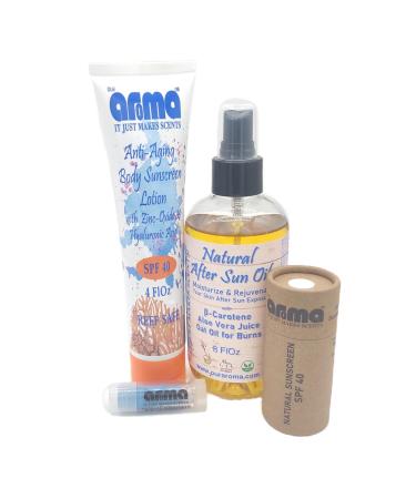 Our Aroma Anti-Aging Natural Moisturizing After Sun Oil with Aloe Vera Juice & Oat Oil - 4FlOz - Buy Online on GoSupps.com