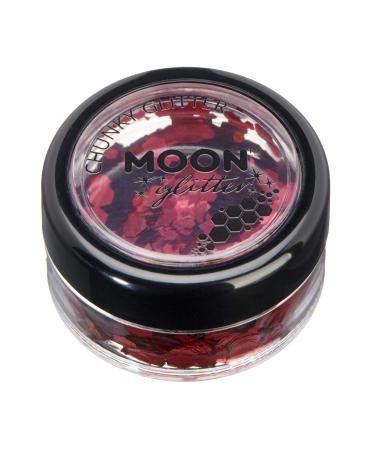 Classic Chunky Glitter by Moon Glitter - Red - Cosmetic Festival Makeup Glitter for Face Body Nails Hair Lips - 3g - Buy Online on GoSupps.com