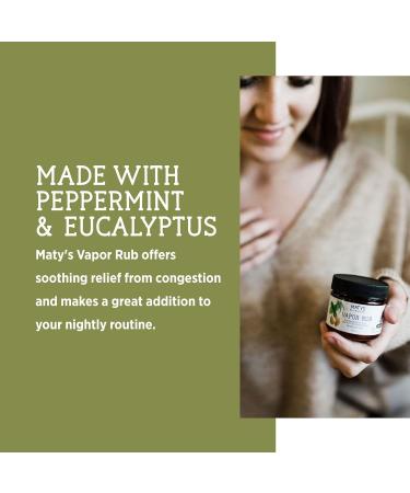 Maty's Natural Vapor Rub for Adults & Kids 2+ Petroleum Free Coconut Oil & Eucalyptus | 1.5 oz - Buy Online on GoSupps.com