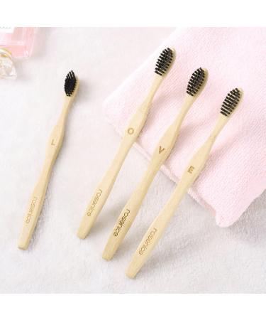Bamboo Toothbrush 4 Pack - Eco-Friendly Biodegradable Super Soft Nylon Bristles Quick Drying Ideal for Sensitive Gums - Buy Online on GoSupps.com