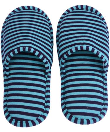 Keenso Reisen Foldable Slippers - Soft Cotton Slide-Resistant Indoor & Travel Slippers for Men | Portable & Reusable Light Blue Stripes - Buy Online on GoSupps.com