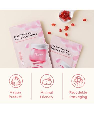 FRUDIA WELCOS Pomegranate Nutri-Moisturizing Face Mask | Vegan Collagen & Pomegranate Extract | Firming Korean Skin Care Mask for Men & Women (Pack of 10 - Buy Online on GoSupps.com