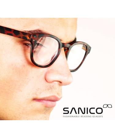 Sanico Fashionable Reading Glasses - Turtle 3.0 Diopter Unisex Lightweight Designer Eyewear for Men & Women - Visual Aid & Optical Reading Help - Buy Online on GoSupps.com