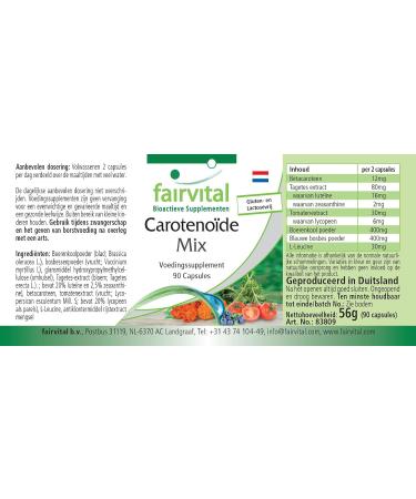 Buy Fairvital Carotenoid Mix - High Dose Vegan Capsules - 90 Natural Carotenoids & Anthocyanins - International Shipping - Buy Online on GoSupps.com