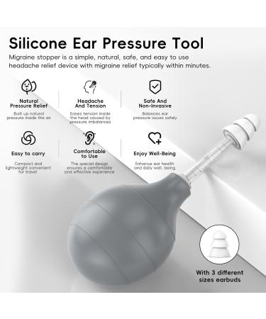 Ear Pressure Relief Suction Device Ear Pressure Tool Ear Tension Relief for Migraines Ear Pressure Regulator Ear Pressure Adjuster Head Pressure and Pain Relief by Inner Ear Pressure Grey - Buy Online on GoSupps.com