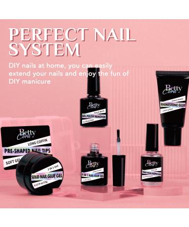BettyCora 8 in 1 Gel Nail Glue - Super Strong Acrylic Nail Adhesive | 12ML Brush On Base Gel, Slip Solution, Strengthener, UV Nail Glue | Curing Needed - A0 Formula - Buy Online on GoSupps.com
