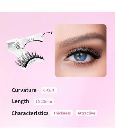 Beauty7 Magnetic-Eyelashes Natural Look 1 Pair Reusable Magnetic Lashes Kit with Applicator No Glue Needed False Eyelashes Srtrips - Buy Online on GoSupps.com