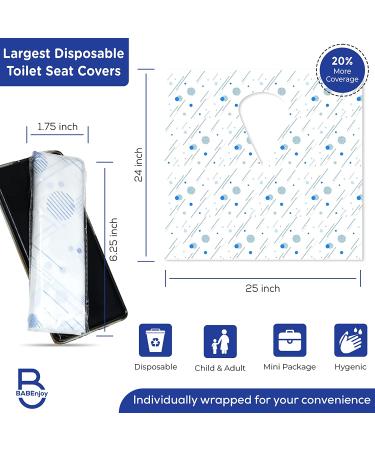 20 Pack BABEnjoy Disposable Toilet Seat Covers - Extra Large for Kids, Toddlers, Adults - Potty Training, Public Restrooms, Airplane Travel - Spot Design - Buy Online on GoSupps.com