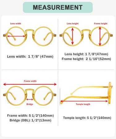 Eyekepper 4-Pack Oversized Round Reading Glasses - Vintage Spring Hinge Reading Aid for Men & Women +1.25 - Stylish & Comfortable - Buy Online on GoSupps.com