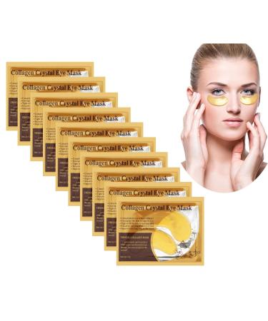 10 Pairs Crystal Collagen 24k Gold Under Eye Gel Pad Face Mask Anti Aging Wrinkle for Dark Circles Anti Wrinkle Puffy Eyes Skincare Hydrating Soothing