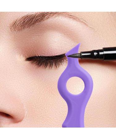 Eyeliner Stencils | Eyebrow and Eyelash Applicator Stencil Tool Portable Silicone Eyeliner Stencils Ruler Multifunctional Eye Makeup Tool for Eyeliner Eyeshadow Lipstick Purple - Buy Online on GoSupps.com