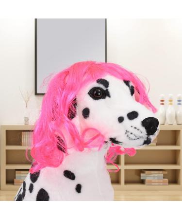 Funny Dog Wig & Cat Role Play Wig for Halloween Christmas & Parties | Pet Wigs for Small Medium & Large Dogs (Rose) - Buy Online on GoSupps.com