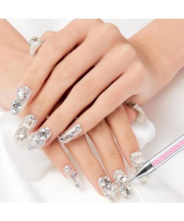 Ouligay Dual Ended Strass Picker Dotting Pen - Interchangeable Wax Heads for Nail Art & DIY Gemstones (Pink) - Buy Online on GoSupps.com