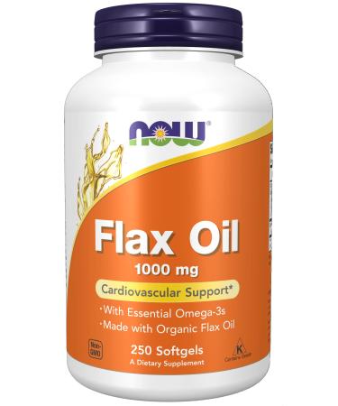 Now Foods Flax Oil with Essential Omega-3's 1000 mg 250 Softgels