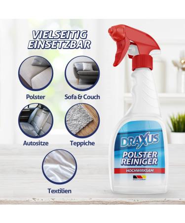 Draxus Profi Upholstered Cleaner (500ml) - Effective Stain Remover for Car Sofa & Couch | Includes Upholstered Sponge - Shop Internationally! - Buy Online on GoSupps.com