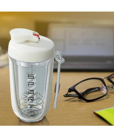 Protein Shaker Bottle Protein Powder Shaker Bottle Cup Mixer Bottle With Stirring Ball 600ml Workout Water Shaker Cup Anti Leak Water Cup With Scales Pre Workout Gym Bottle Shaker Bottle White - Buy Online on GoSupps.com