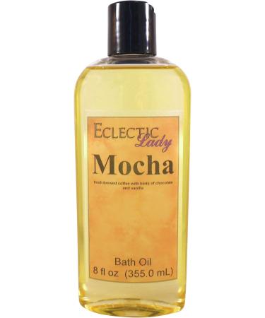 Mocha Bath Oil - Scented Body Oil - Relaxing & Moisturizing Bathing Oil - Fragrance Body Oil For Dry & Rough Sensitive Skin - 8 oz 8 Ounce