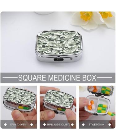 White Camouflage Pill Box - Decorative 2 Compartment Medicine Organizer | Portable Pill Case for Pocket & Purse | International Shipping - Buy Online on GoSupps.com