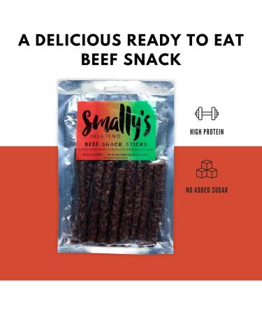 Smally's Biltong Jalapeno Flavour Droewors - High Protein South African Beef Snack Sticks - 500g Pack - Buy Online on GoSupps.com