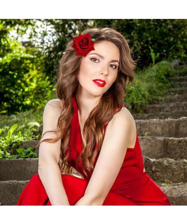 inSowni 12 Pieces Flamenco Dancer Mexican Rose Flower Brooches Pins Prom Party Wedding Bridal Floral Alligator Hair Clips Barrettes Accessories for Women Girls - Buy Online on GoSupps.com