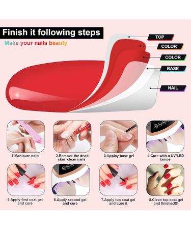 23pcs Glow in the Dark Gel Nail Polish Set with Base, Glossy & Matte Top Coat - Neon Mint, Red, White, Black DIY Gel Kit - Christmas Gift - Buy Online on GoSupps.com
