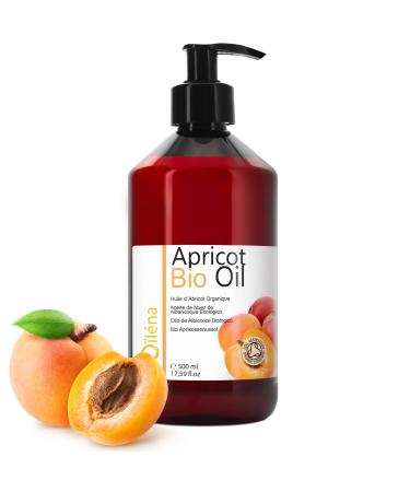 Oïléna BIO Extra Virgin Apricot Kernel Oil 100% Pure Cold Pressed Oil for After Sun, Baby Oil, Cuticle Oil, Nails, Face, Body, Hair 500ml