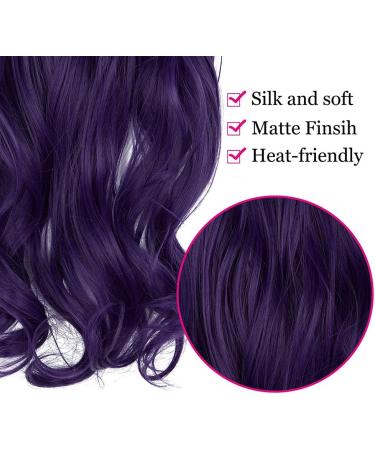 OMGREAT Halo Hair Extensions 18 Inch Curly Wavy Invisible Wire Deep Purple - 4.2 Oz | Women's Secret Crown Hairpiece - Buy Online on GoSupps.com