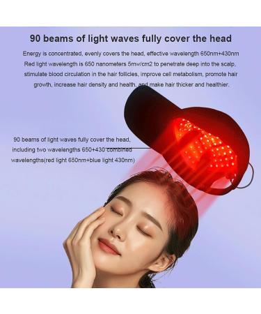 Capeur de th rapie lumineuse pour repousse des cheveux 90leds lampe perles de lampes rouges et bleues Light Hair Fast Reprowth Hat pour hommes Femmes Perte de cheveux renforcer les racines des cheve - Buy Online on GoSupps.com